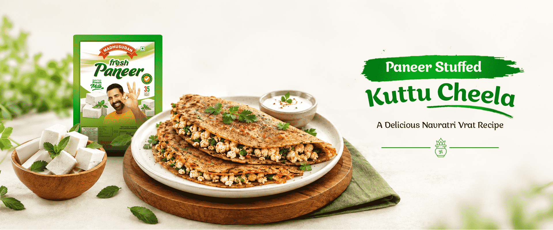 Paneer Stuffed Kuttu Cheela Recipe